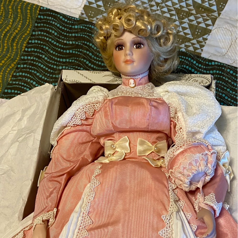 Kingstate prestige Porcelain Doll in Pink Dress- Chrissy